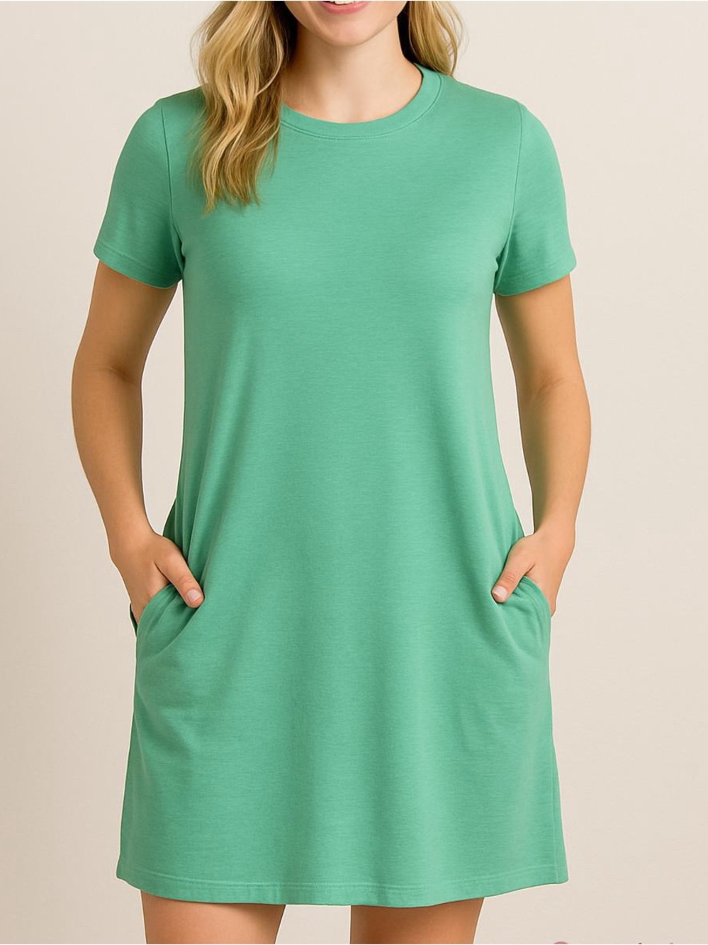 Far West Mint Green Short Sleeve T-shirt Shift Dress Sz L